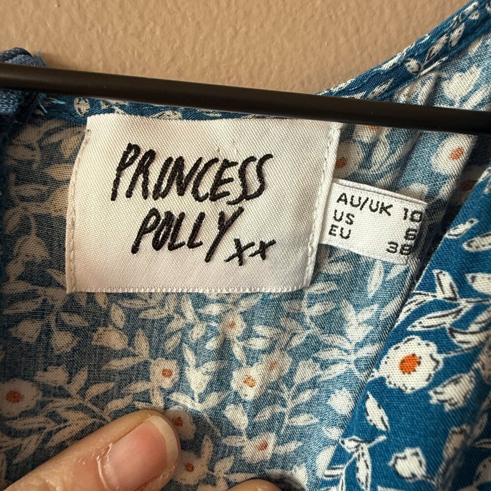 Women's 6 Princess Polly The Sting Mini Dress Blue Floral - Picture 7 of 9